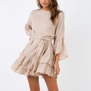 princess polly tan long sleeve dress